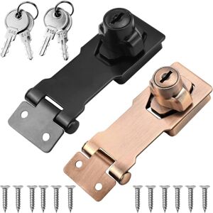 Alwaysh - Door Lock with Key 2pcs, Hasp Door Catch Padlock and Latches Locking Hasp for Door, Furniture, Cabinet, Drawer, Cupboard