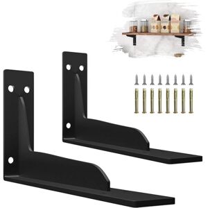 Pack 14cm Heavy Duty Ferrous Metal Shelf Brackets for Wall Mount l Shaped Shelf Supports - Alwaysh