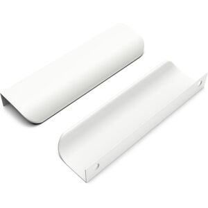 Pack of 10 128mm Hidden Cabinet Handles - For Cabinets, Furniture, Kitchen Doors - White - Alwaysh