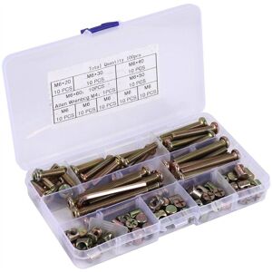 Tlily - Baby Bed Screws Bolts Kit,Hex Drive Socket Cap Nuts Assortment Kit,for Crib Chairs,M6 100Pcs