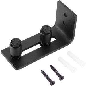 Ymyny - Barn Door Floor Guide, Adjustable Carbon Steel Floor Roller Guide for Rollers for Wooden Sliding Doors, Wall/Door, Black