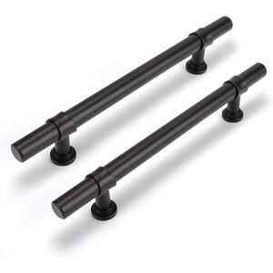 Linghhang - Black Bathroom Cabinet Handles, 2 Pack 160mm, Modern Minimalist Style Cabinet Door Handles