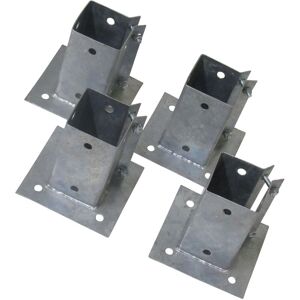 SECUREFIX DIRECT Bolt Down Fence Post Support 100MM Bolt Grip X4 (Galvanised Fencing Base Shoe Foot)