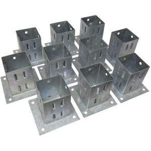 Securefix Direct - Bolt Down Fence Post Supports 75MM Wedge Grip x10 (Galvanised Fencing Base Shoe Foot)