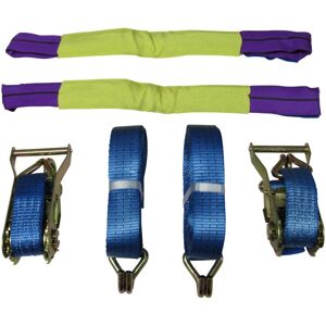 Securefix Direct - Car Trailer Transporter Recovery Straps (35MM 6M Set of 2 Truck Heavy Duty Alloy Wheel Blue)
