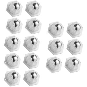 Tlily - Caster Wheels for Small Appliances, 360°Rotation Wheels, Stainless Steel Rollers Universal Wheel 16Pcs White