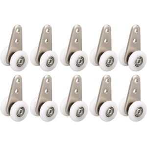 CCYKXA 10Pcs Bearing Trolley Set, 49mm L, Smooth Sliding Door Pulley, Sliding Rail Roller, Nylon Beam Trolleys Wheel for Sliding Door Window Cabinet