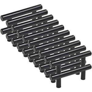20pcs Black Furniture Handle Black Kitchen Cabinet Handle t Handles Black Drawer Cupboard Center Distance 96mm - Ccykxa