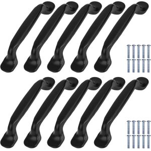 Ccykxa - Kitchen Cabinet Door Handles 10Pcs Black Furniture Handle Pulls with Screws for Kitchen Bedroom Cupboard Drawer, Aluminum Alloy Knob Hole