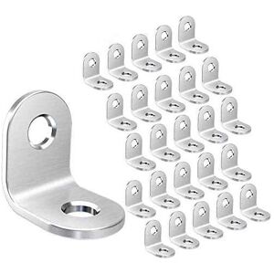 IKODM Corner Braces 50Pcs Stainless Steel Angle Bracket 90 Degree Right Angle Corner Bracket - 20mm x 20mm x 16mm l Shaped Furniture Fixing Corner Brace