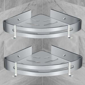 ZVD - Corner Shower Shelf Bathroom Shelf Without Drilling Basket Shower Storage Aluminum Wall Mounted Shower Shelf Two-piece Storage Box Matte