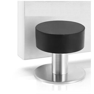 Csparkv - 1 pcs Door Stops Adhesive Stainless Steel Door Stopper Door Stops with Shockproof Rubber for Wall or Floor Mounting with 3M Double Sided