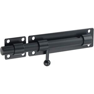 Csparkv - 1PCS Exterior Door Latch Locks Sliding Bolt Door Latch Barrel Door Lock with Padlock Hole, Matte Black Finish Stainless Steel