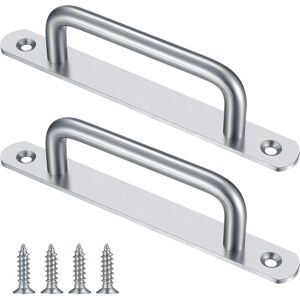 Csparkv - 2Pcs Sliding Barn Door Handle, Sliding Door Handle Pull with Stainless Steel Plate for Barn Doors Cabinet Closet - 160MM