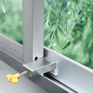 Csparkv - 2Pcs Aluminum Alloy Door Frame Security Lock for Sliding Windows with Key and Child Safety Limiter