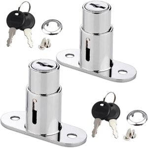 Csparkv - 2Pcs Plunger Drawer Locks, Sliding Door Locks, Push Locks for Filing Cabinets, Cabinet Doors, Sliding Door Locks, Window Drawers,