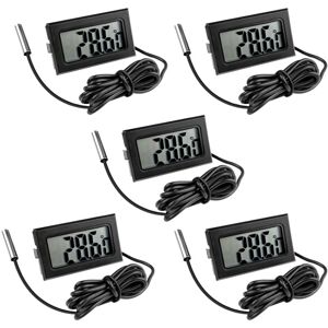 CSPARKV 5 Pieces Digital Fridge Thermometer, Digital Temperature Probe with LCD Display, Temperature Thermometer with Temperature Probe Sensor Tester