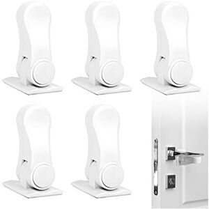 Csparkv - 5Pcs Baby Child Safety Lock Adhesive Safety Door Handle Lock Security Lock Door Stopper Rotating Handles Door Lever Lock