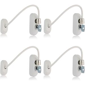Csparkv - Set of 4 Durable Window Frames Lockable with Key, Cable Length 18cm, Prevent Injury, Burglary, for Child Safety
