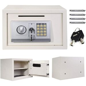 DAYPLUS Digital Steel Safe Electronic Security Office Home Money Cash Safety Box, Top Digital Safe Box Large 2 Compartments with 2 Override Keys,Full-digit