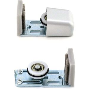 YMYNY Door floor guide, adjustable floor guide, scratch-resistant wheels with ball bearings, for frame sliding door, silver, 2 pieces (adjustment range: 10