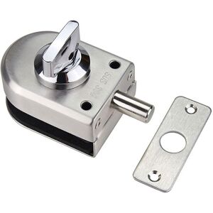 Memkey - Door Lock Anti-Theft Glass Door Security 10-12mm Stainless Steel Open/Close Latch for Home Hotel Office Bathroom