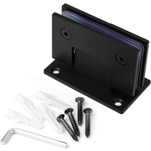 LINGHHANG Durable 90 Degree Glass Door Hinge Stainless Steel for Bathroom Cabinet Showcase (Black)