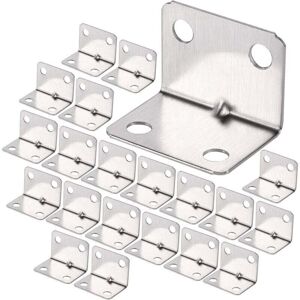 YMYNY Fliti 100pcs Stainless Steel Corner Bracket Heavy Duty 90 Degree Bracket Right Angle Bracket Small Fixing Bracket for Wood Right Angle Bracket for