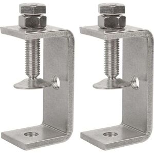 YMYNY Fliti 2-pack heavy duty 304 stainless steel C-clamp, 65mm wide jaw opening, tiger clamp, wooden clamp