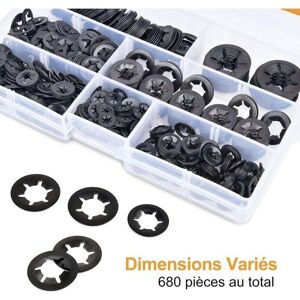 Ymyny - fliti Starlock Washer Set, 680 Pieces, M3, M4, M5, M6, M8, M10, M12