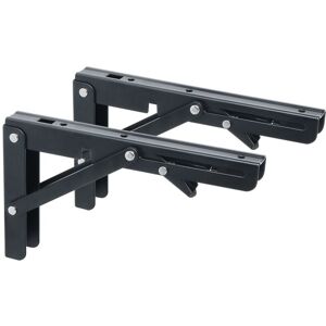 ZVD - Folding Shelf Bracket Wall Mounted Heavy Duty Folding Shelf Bracket 200mm120mm Black