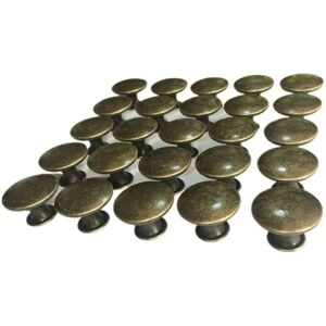 IKODM Furniture Handle - 10x Vintage Door Drawer Knobs 30mm Antique Brass Kitchen Cabinet Cupboard Handles, For Dresser and Wardrobe Furniture, Antique