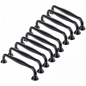 Furniture Handles - 10 Pack Black Self-Adhesive Door Knobs for Kitchen Cabinets, Drawers, Bedroom, 96 mm Spacing Ymyny