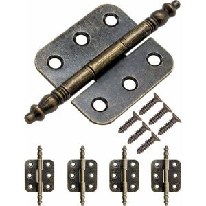 ZVD - Furniture hinge, set of 5, antique iron metal hinges, retro style, 70 x 35 mm, bronze