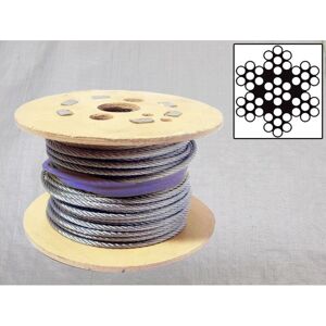 Securefix Direct - Galvanised Steel Wire Rope Cable 3MM 7x7 (100M Reel 7 x 7 Rigging Marine)