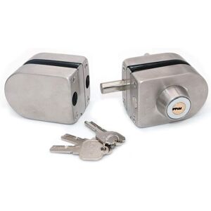 ZVD Glass Door Lock, Security Lock, 304 Stainless Steel Glass Door Lock with 2 Keys, No Drilling, Suitable for Home, Hotel, Bathroom, Showcase