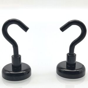 Linghhang - Magnetic Hooks, (6 Pack-Black), 25Lbs Strong Heavy Duty Cruise Magnet S-Hooks for Classroom, Refrigerator, Hanging, Cabins, Grill,