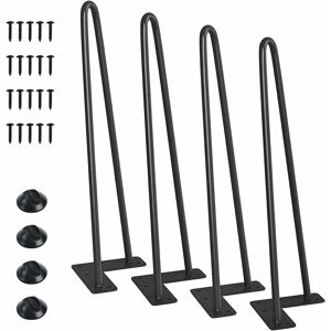 BRIEFNESS Heavy-Duty Hairpin Coffee Table Legs Diameter 3/8�� with Screws and 4pcs Bonus Rubber Floor Protectors, Metal Home diy Projects for tv Stand, Sofa,