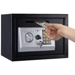 Dayplus - Home Digital Safes Electronic Heavy Duty Key Operated Security Money Cash Safe Box Grey Large 2keys - 16 Litre Volume