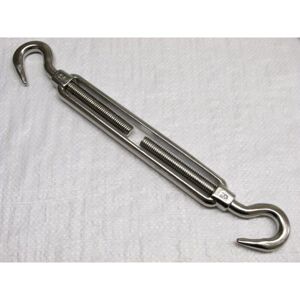 Securefix Direct - Hook Hook Turnbuckle Stainless Steel M10 (Open Body Wire Rope Rigging Screw)