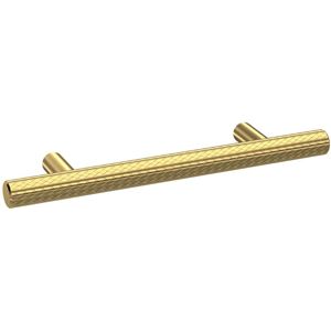 Hudson Reed - Nuie Brushed Brass 156mm Knurled Bar Furniture Handle with 96mm Hole Centres - H030