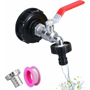 Alwaysh - ibc tank connector with 3/4 thread - Faucet for 1000L tank, rainwater catcher, valve outlet connection and garden hose connections