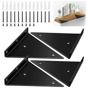 MUMU Inch Triangle Shelf Brackets, 4 Pack Heavy Duty Iron Wall Mount Brackets with Screws, Invisible Right Angle Wall Shelf Bracket with Large Capacity,