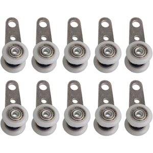 Memkey - Set of 10 rollers for bay windows or sliding doors – metal and plastic – 4.5 x 1.9 cm