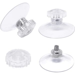 Memkey - Set of 30 suction cups with thread and knurled nuts ø 45 mm, transparent, for car, camping, window, sun visor