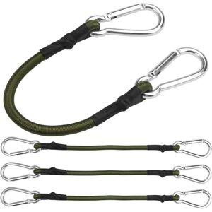 ZVD - Lot de 4 Tendeurs Elastique avec Mousqueton, 30cm Cordon Élastique avec Mousqueton, Corde de Bagage Elastique, Sangles Élastiques Robuste avec