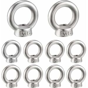 ZVD - M6 eye nut, 10 pieces 304 stainless steel threaded lifting eye nut eye nuts for lifting accessories,