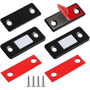 ZVD - Magnetic Door Catch 2 Pack Slim Stainless Steel Magnetic Catch for Cabinets, Kitchens, Black
