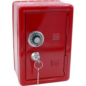 Gotrays - Metal Money Box in the Shape of a Safe with Key – Red