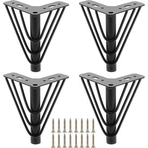 LINGHHANG 4 Pack 15cm Metal Furniture Legs, Triangle Top Legs, Heavy Duty Replacement Furniture Feet, Support Legs for Sofa, Bed, Chair, Cupboard, Drawer,
